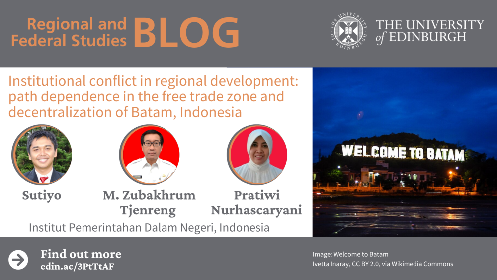 Images of the authors and of a sign saying welcome to Batam