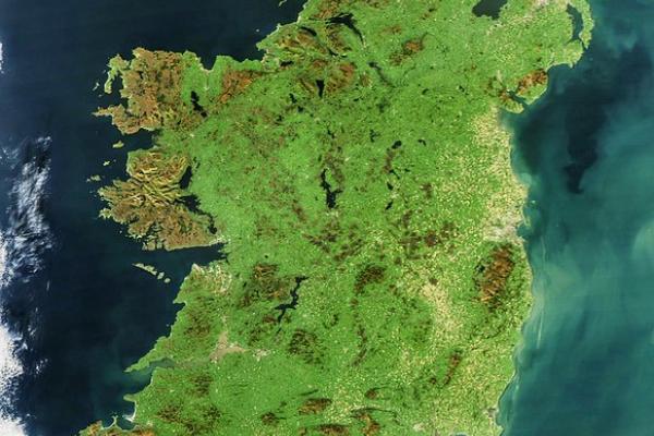 Abstract satellite view Ireland