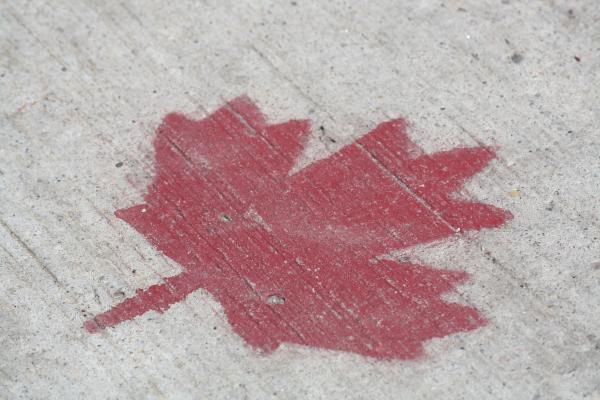 Stenciled Canadian Flag
